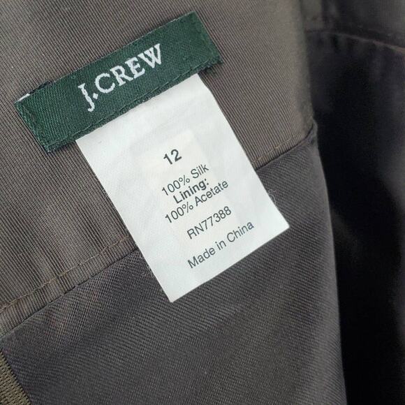 J Crew Silk Emma Faille Strapless Dress Chocolate Brown Knee Length Size 12 - Picture 5 of 9